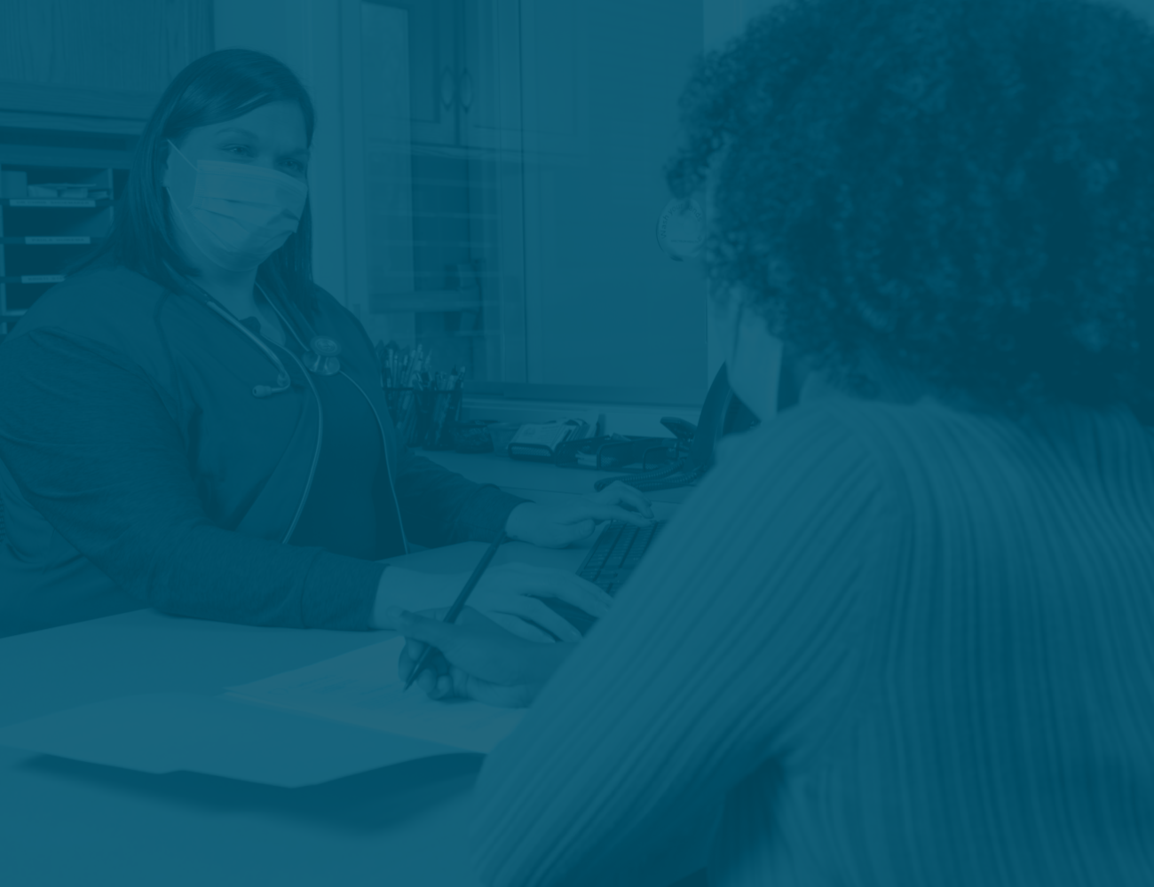 background image showing customer service